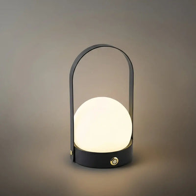 Modern Portable Table Lamp – LED Glass Lantern Light 