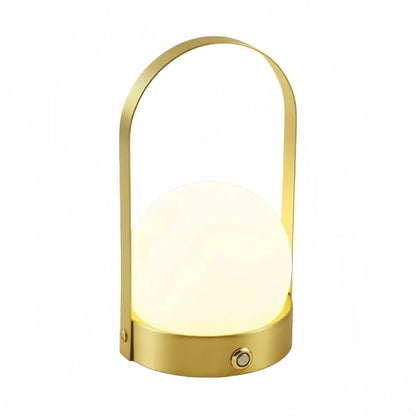Modern Portable Table Lamp – LED Glass Lantern Light 
