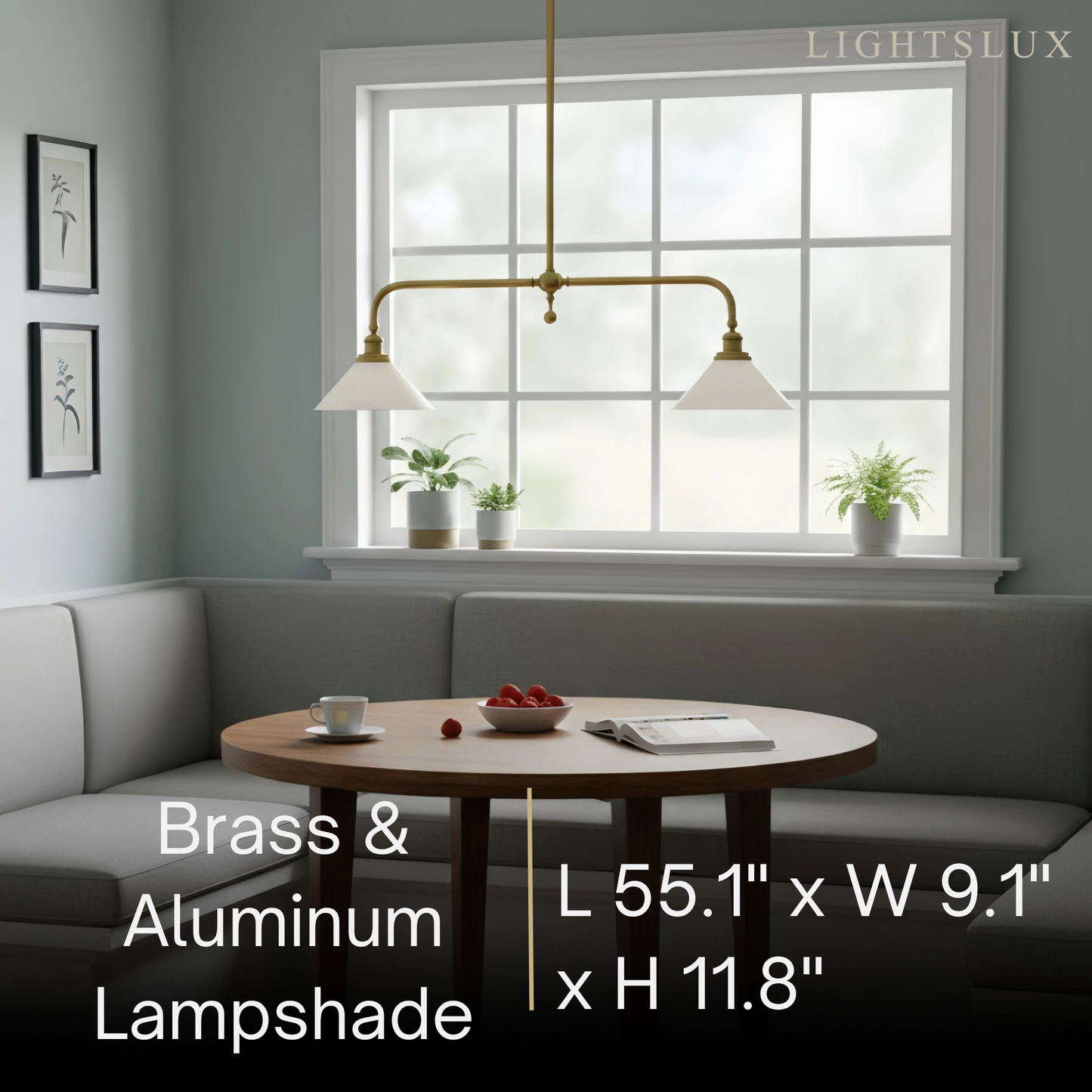 Modern Brass Pendant Light – White Ceramic Island Chandelier