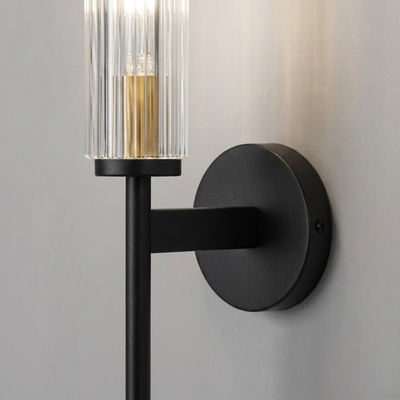 Modern Linear Wall Light – Brass and Glass LED Sconce for Bathroom or Bedroom