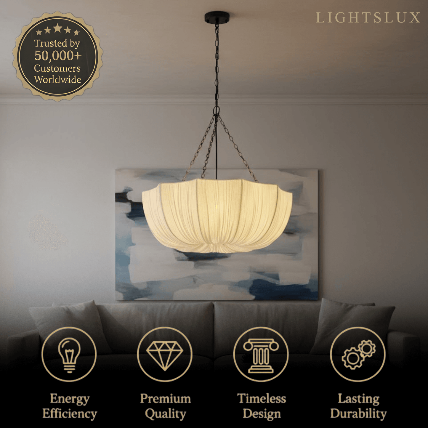 Modern Fabric Pendant Light 