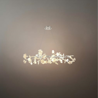 Modern Ginkgo Chandelier – Ceramic Petal Ceiling Light