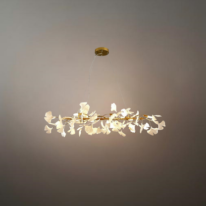Modern Ginkgo Chandelier – Ceramic Petal Ceiling Light