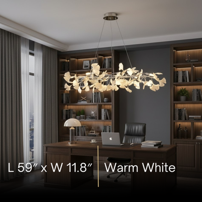 Modern Ginkgo Chandelier – Ceramic Petal Ceiling Light