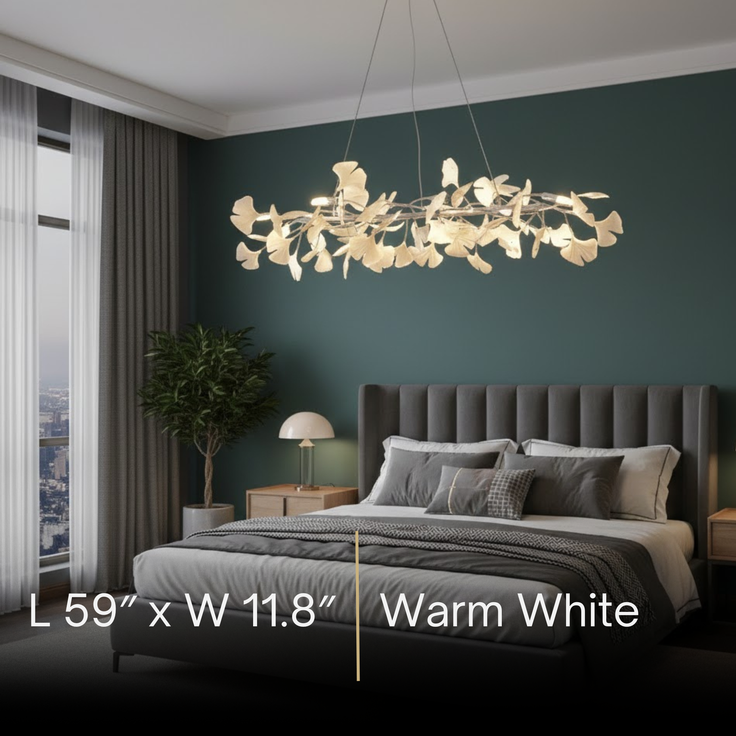 Modern Ginkgo Chandelier – Ceramic Petal Ceiling Light