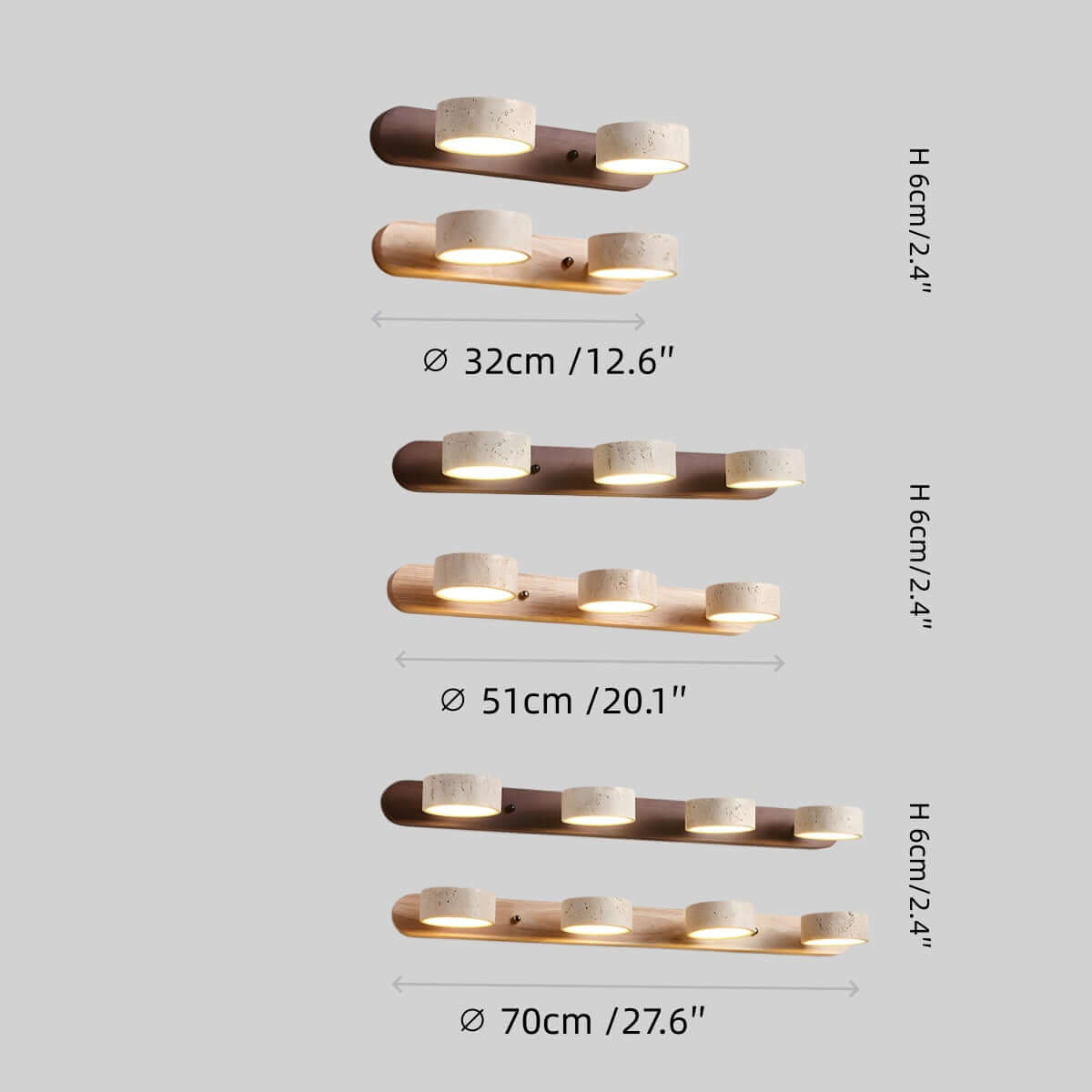 Modern Travertine Wall Light – Wood and Stone LED Sconce