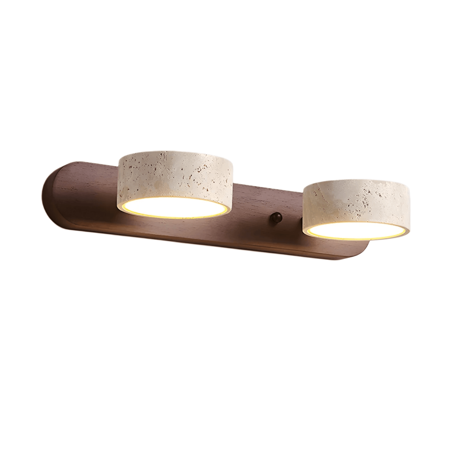 Modern Travertine Wall Light – Wood and Stone LED Sconce