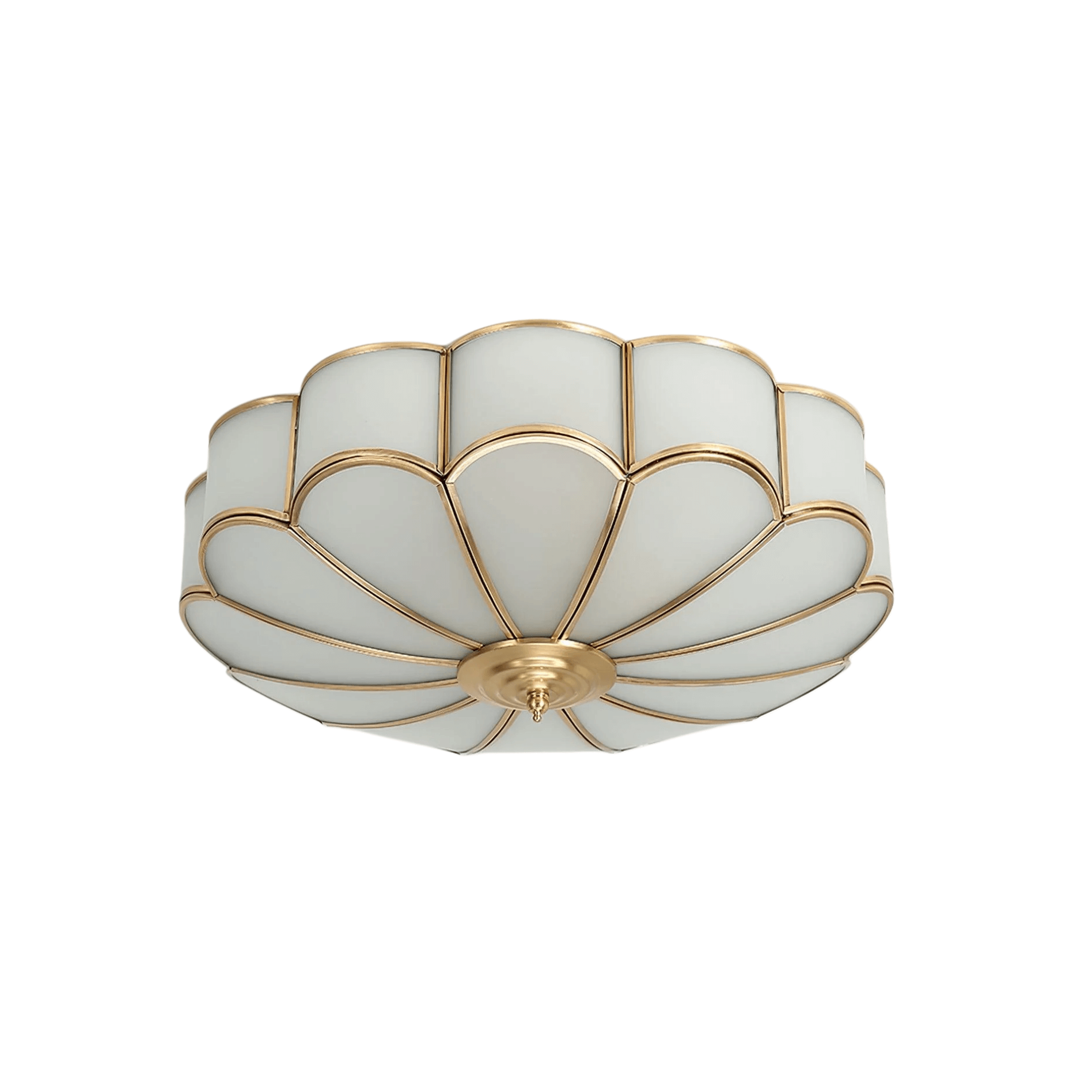 Modern Flower Glass Ceiling Light – Brass Flush Mount Lamp 