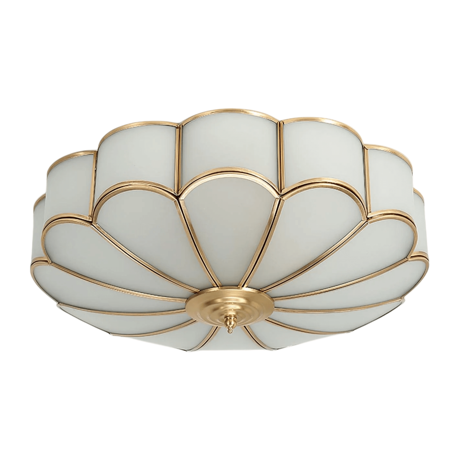 Modern Flower Glass Ceiling Light – Brass Flush Mount Lamp 