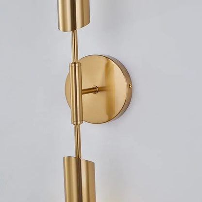 Modern Gold Wall Lamp Metal Glass Cylindrical Garden