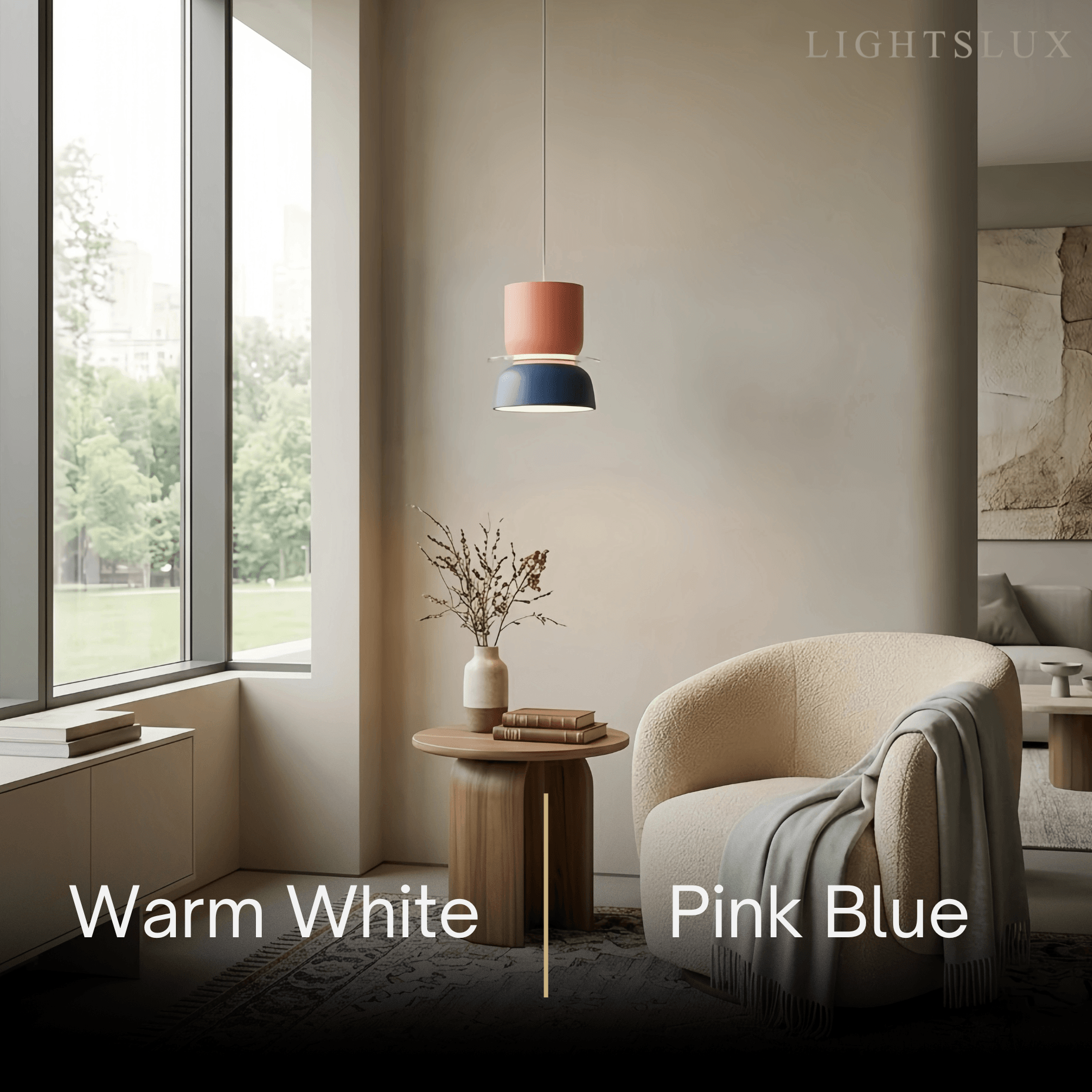 Morandia Art Deco Contrast Color Pendant Light - Metal