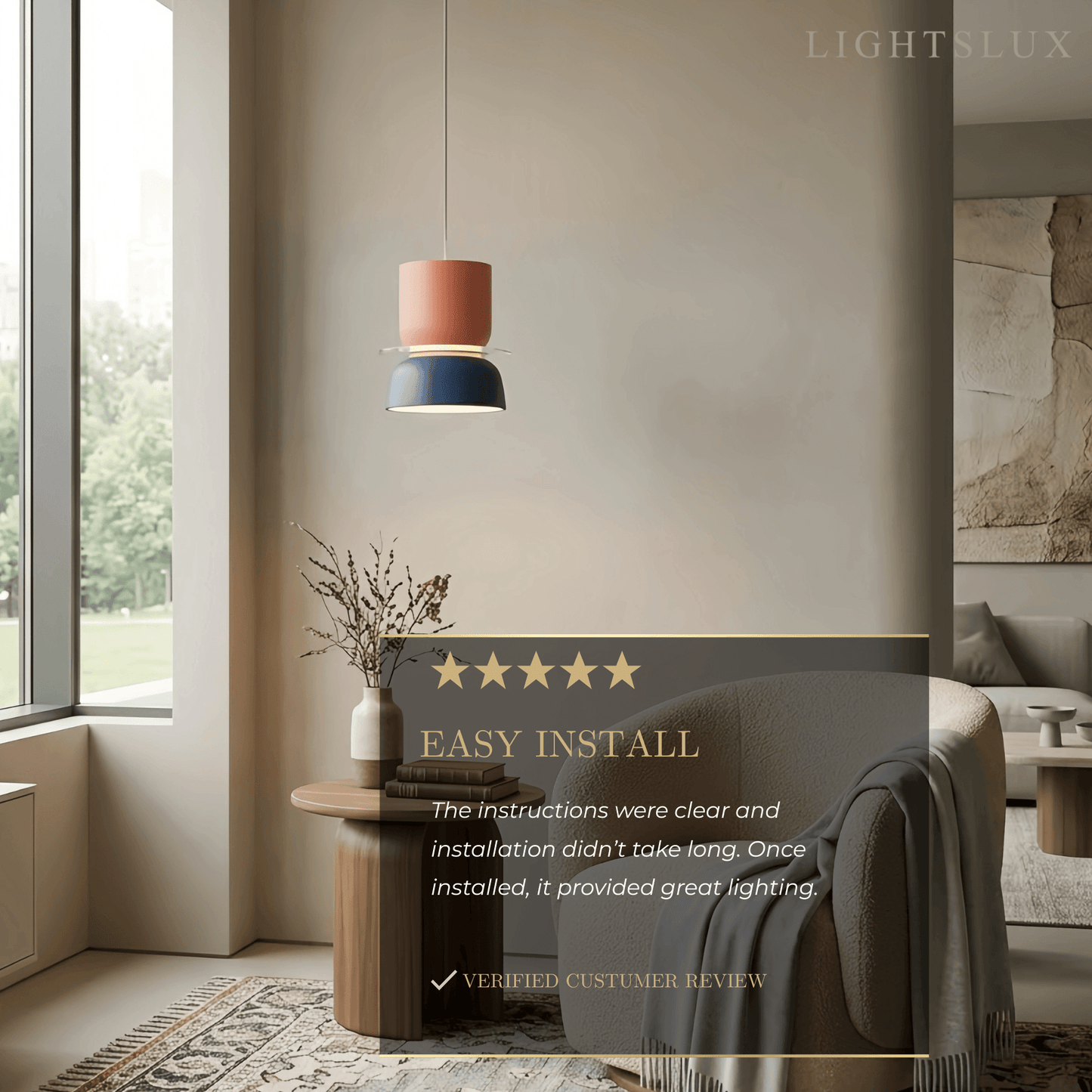 Morandia Art Deco Contrast Color Pendant Light - Metal