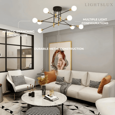 Modern Branching Chandelier 