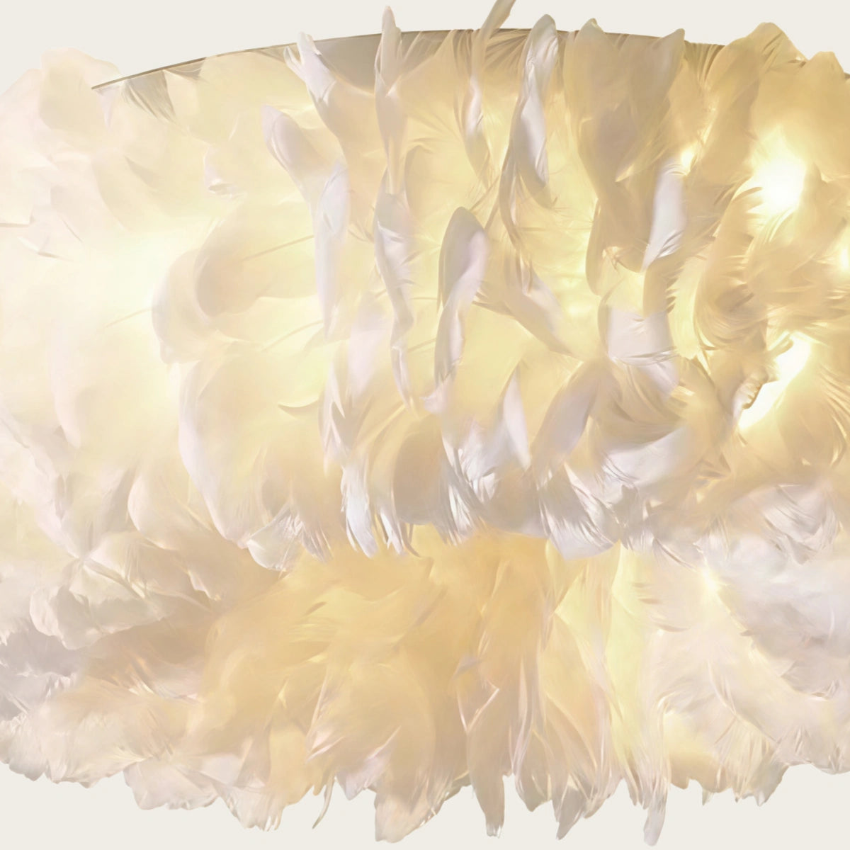 Lunara Art Deco Round Ceiling Light Art Feather