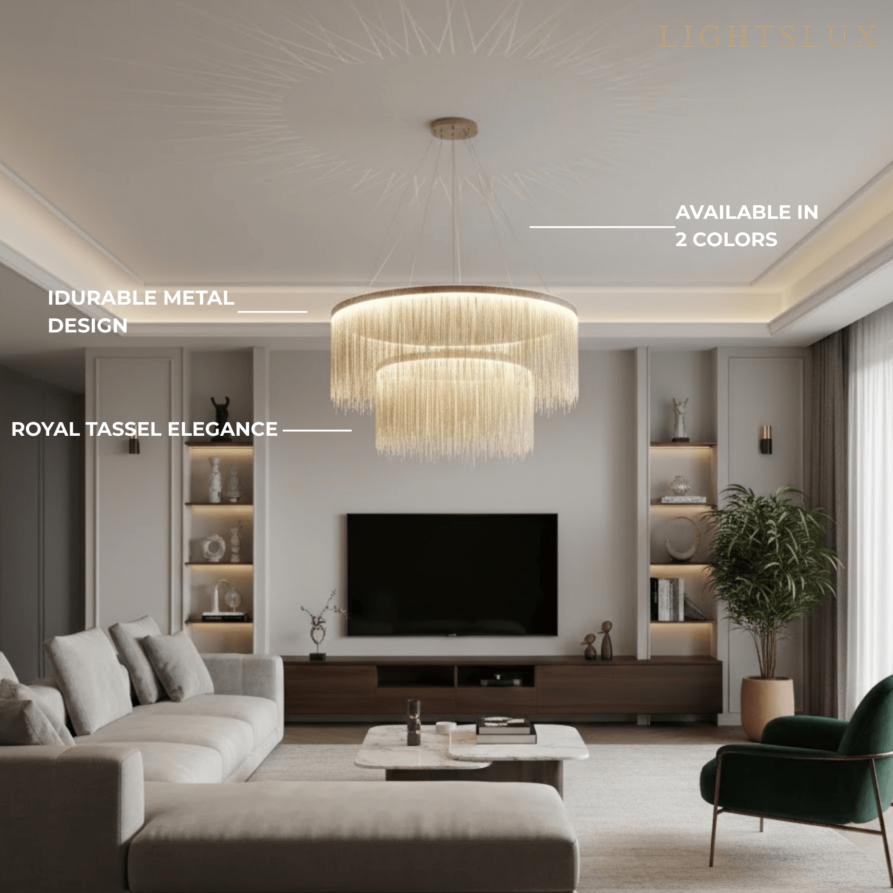 Royal Pendant Light –Gold/Satin Nickel Metal Finish