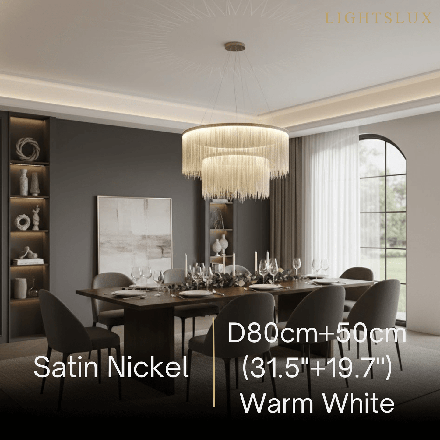 Royal Pendant Light –Gold/Satin Nickel Metal Finish for Living Room