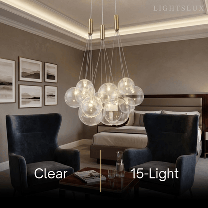 Designer Bubble Pendant Light — Clear Glass