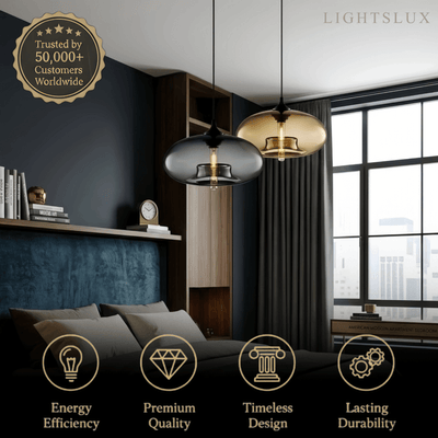 Morandia Modern Glass Pendant Light – Bread-Shaped Kitchen Island Lamp, 5 Colors