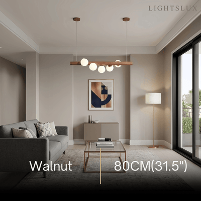 Nebula Modern Linear Pendant Light - Walnut