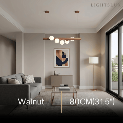 Nebula Modern Linear Pendant Light - Walnut