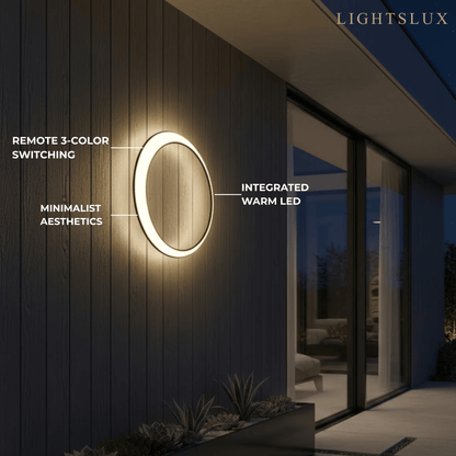 Lunara Art Deco LED Outdoor Wall Lamp with Remote Control for Exterior Spaces