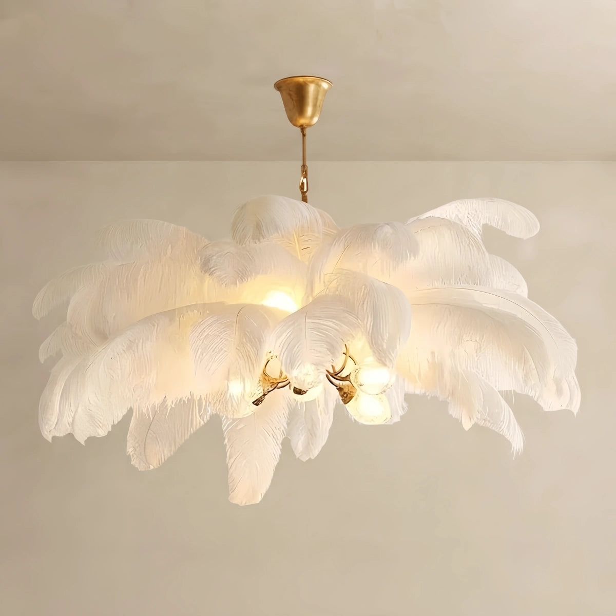  Art Deco Pendant Light — 8-Color Brass/Feather for Luxury Bedroom/Dining Room