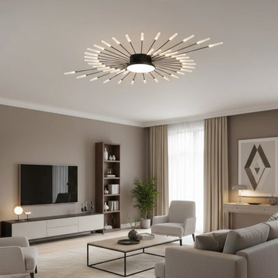 Nebula Modern Firework Ceiling Light –  Gold/Black for Bedroom Dining Room Living Room