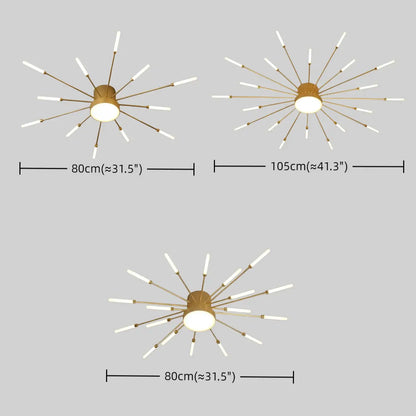 Nebula Modern Firework Ceiling Light –  Gold/Black for Bedroom Dining Room Living Room