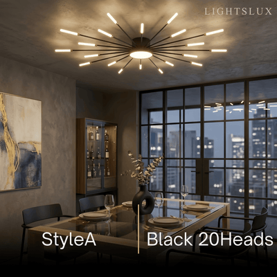 Nebula Modern Firework Ceiling Light –  Gold/Black for Bedroom Dining Room Living Room
