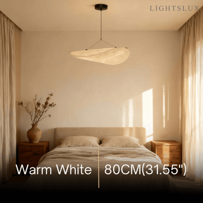 Art Deco White Pendant Light – Curved Metal Design for Dining Room