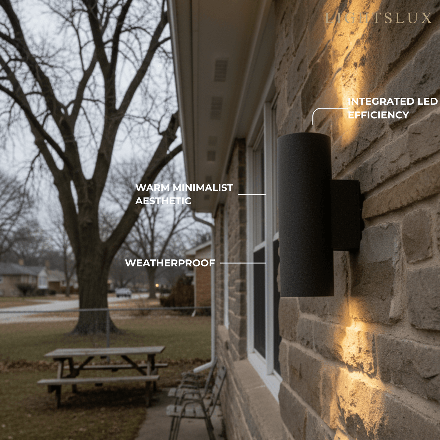 Arcato Modern Outdoor Wall Lamp- Black/White Cement Cylindrical Light for Courtyard