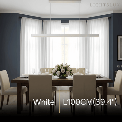 Arcato Minimalist Dimmable Linear Pendant Light – Black or White Acrylic for Dining Room