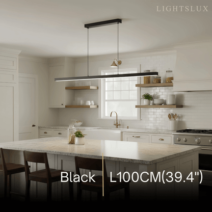 Arcato Minimalist Dimmable Linear Pendant Light – Black or White Acrylic for Dining Room
