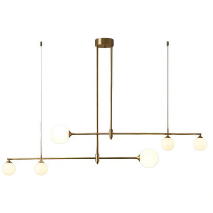 Modern Glass Bubble Chandelier - Gold Metal Frame