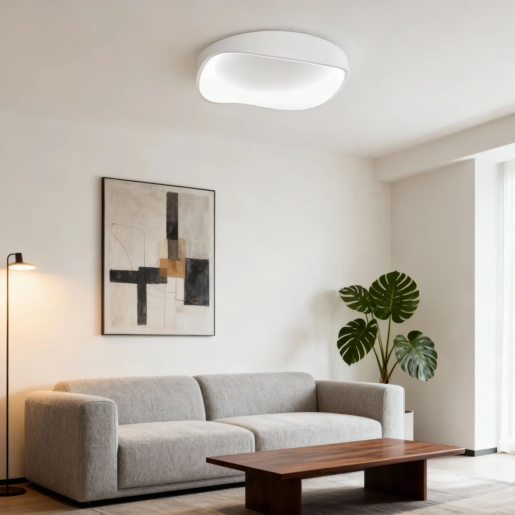 Modern White LED Flush Mount Ceiling Light