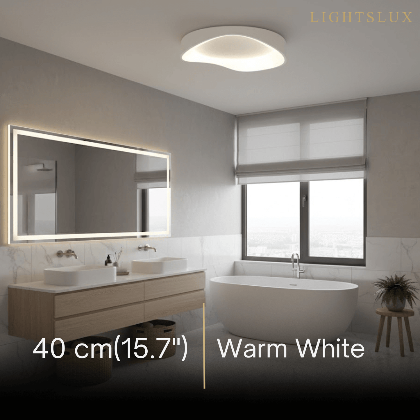 White LED Flush Mount Ceiling Light – Metal /Acrylic for Living Room