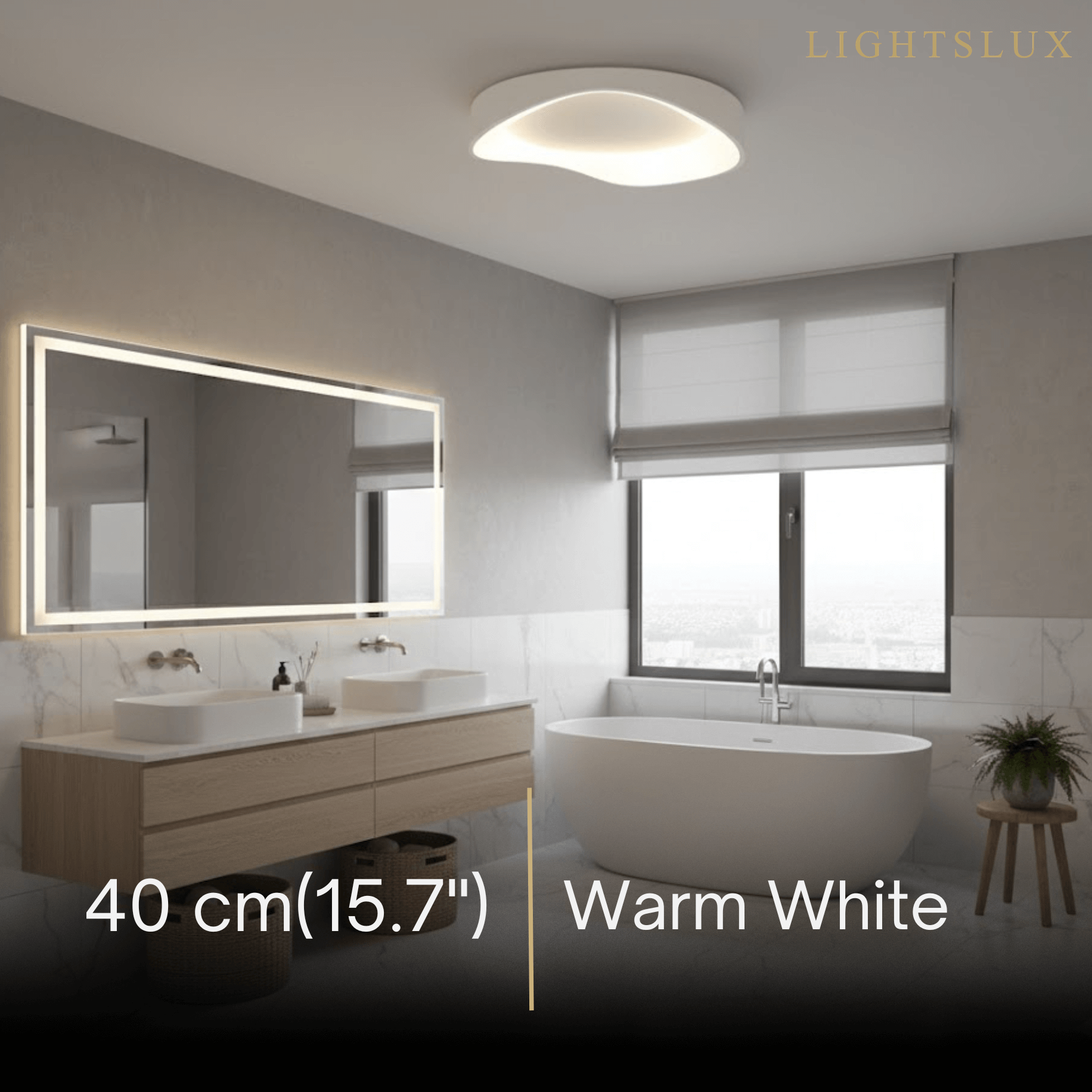 White LED Flush Mount Ceiling Light – Metal /Acrylic for Living Room