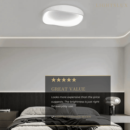 White LED Flush Mount Ceiling Light – Metal /Acrylic for Living Room