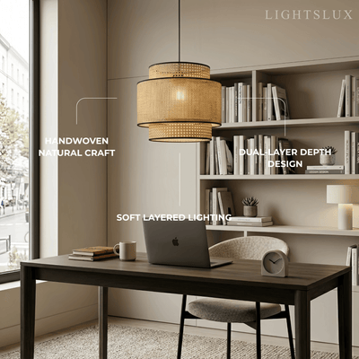 Bamburo Farmhouse Pendant Light — Tri-Layer