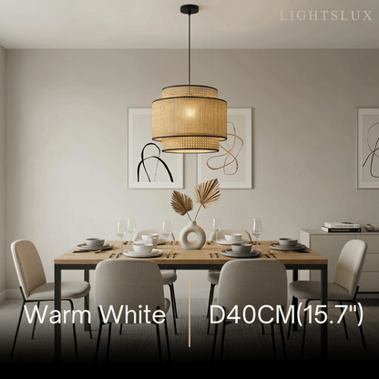 Bamburo Farmhouse Pendant Light — Tri-Layer