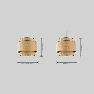 Bamburo Farmhouse Pendant Light — Tri-Layer