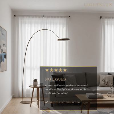 Velora Modern Round Floor Lamp – Minimalist Black Metal Design for Living Room