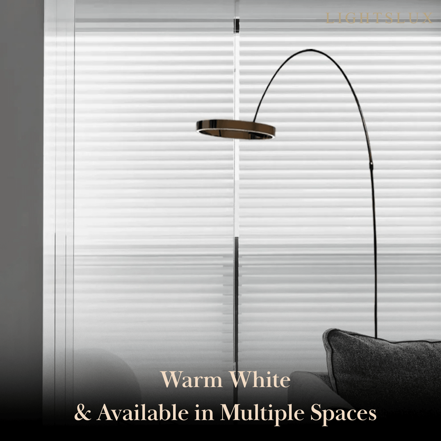 Velora Modern Round Floor Lamp – Minimalist Black Metal Design for Living Room