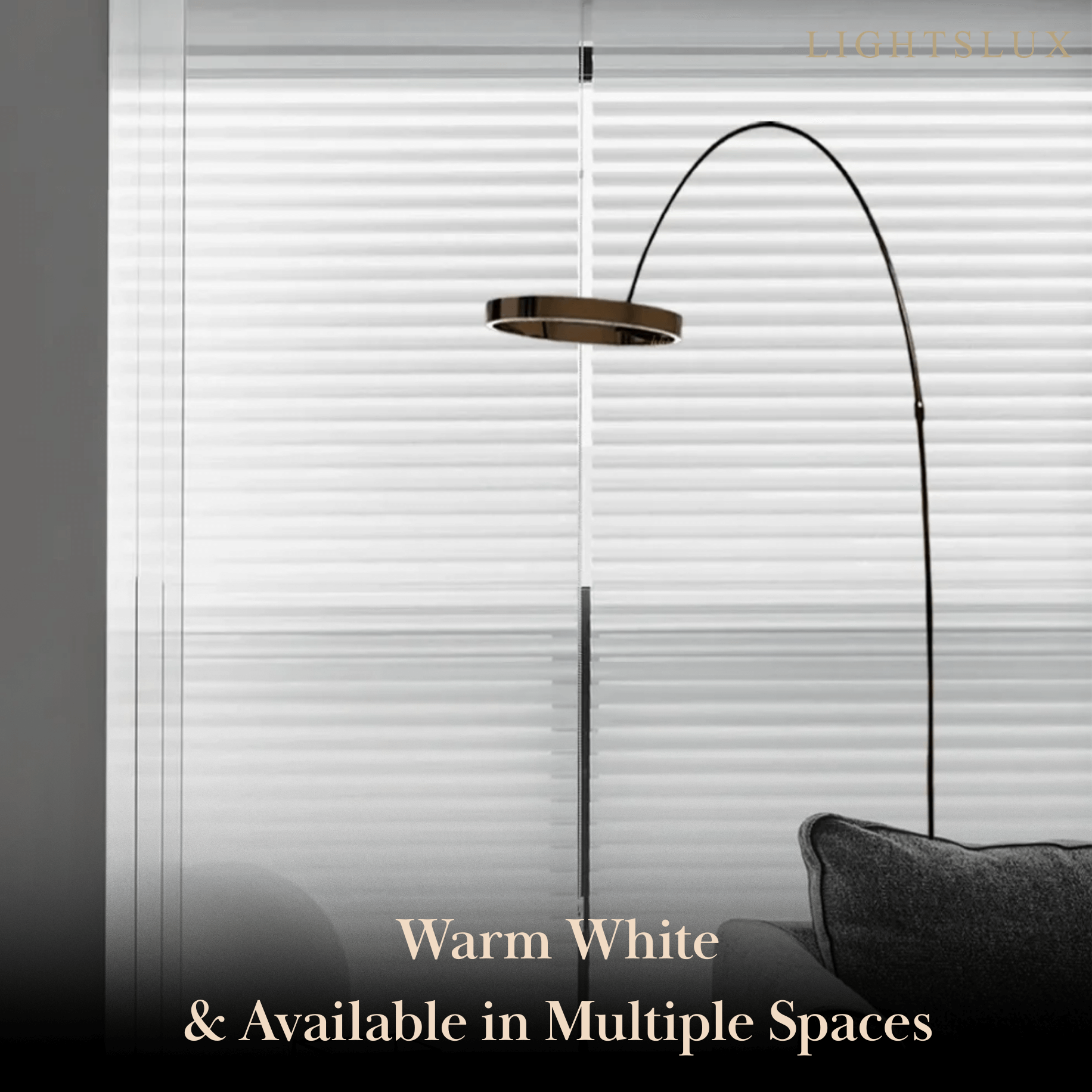 Velora Modern Round Floor Lamp – Minimalist Black Metal Design for Living Room