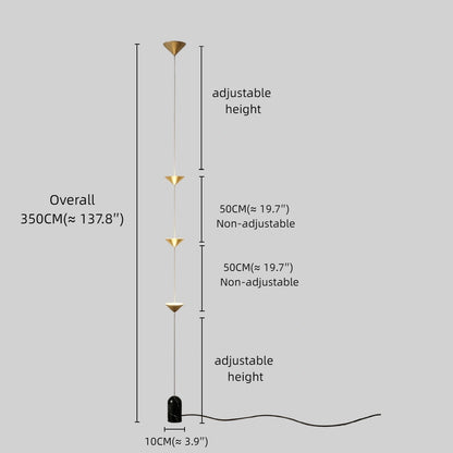 Arcato Minimalist Pendant Lamp -- Iron & Marble with Adjustable Height in Black/Gold for Living Room Bedroom