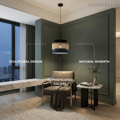 Hooded Pendant Light — Black Metal for Dining Room