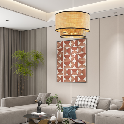  Pendant Light - Double-Layer Wood Lantern for Living Room