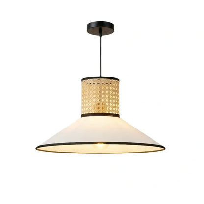 Bamburo Farmhouse Hooded Pendant Light — Fabric