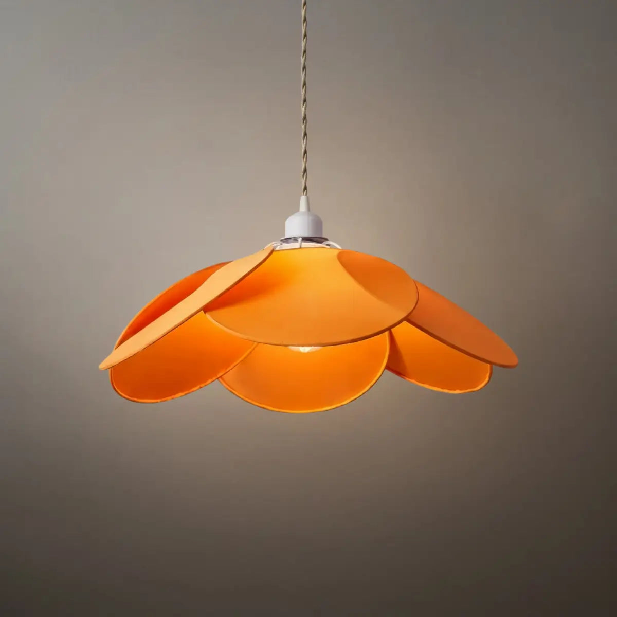 Pendant Light — Metal & Fabric Flower Design for Dining Room/Living Room