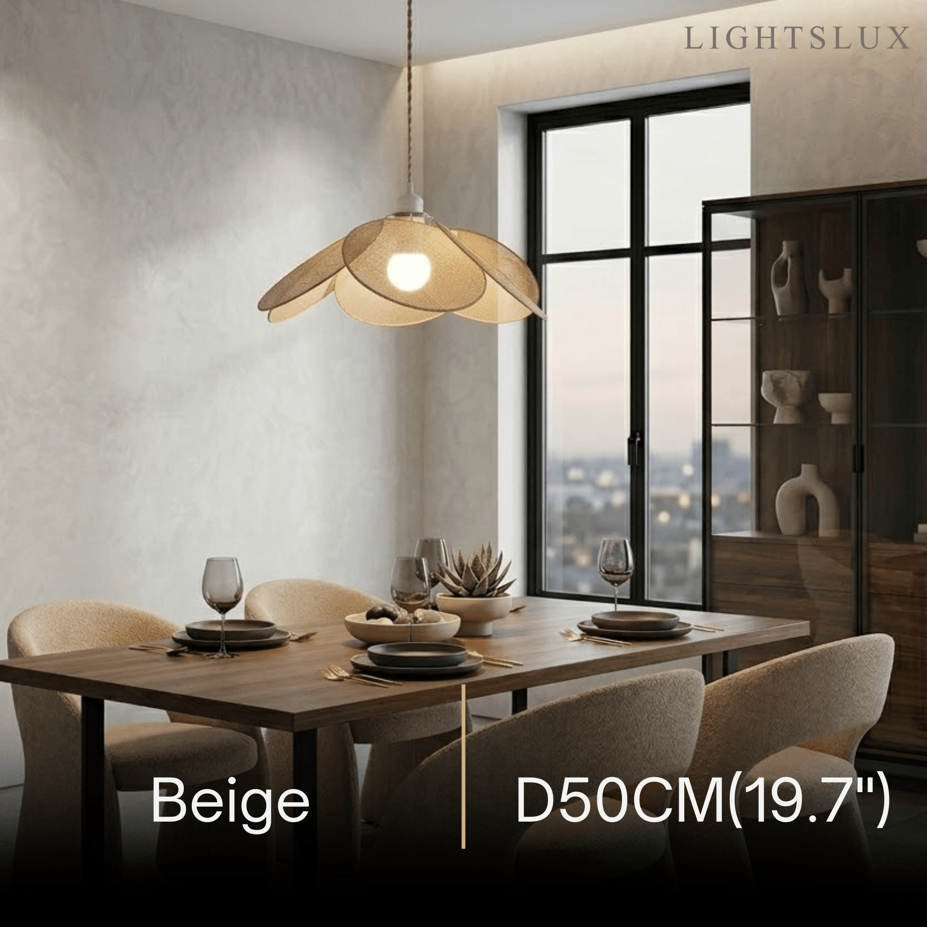 Zenno Farmhouse Metal & Fabric Pendant Light
